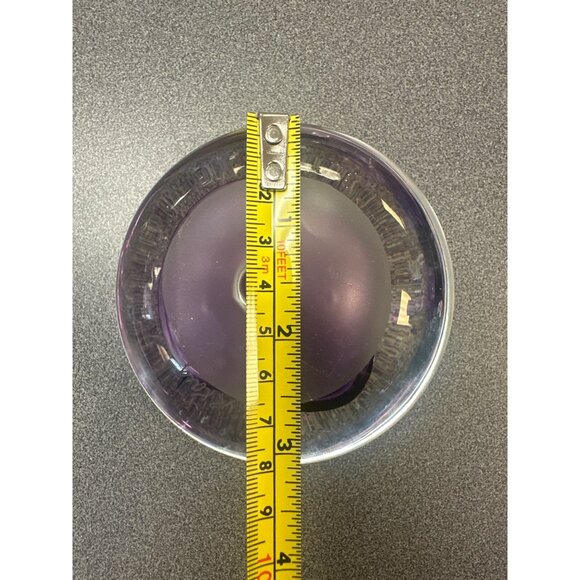 Signed R. Karg Purple Glass Paperweight With Abstract Design - Picture 6 of 7